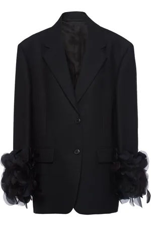 Prada Blazer con ribete de plumas