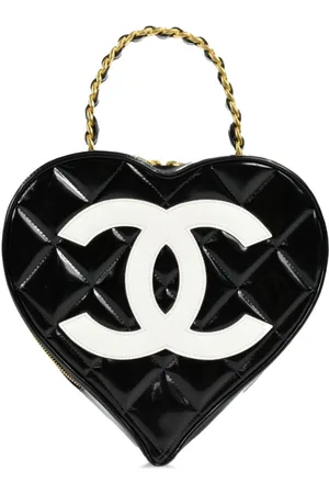 CHANEL Neceser CC Heart con acolchado a rombos 1995