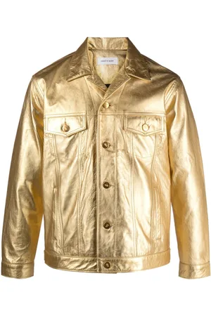 Chaquetas, Chaqueta En Ante Con Botones Dorado