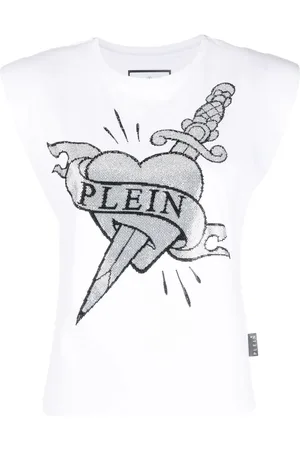 Philipp Plein Top sin mangas con logo estampado