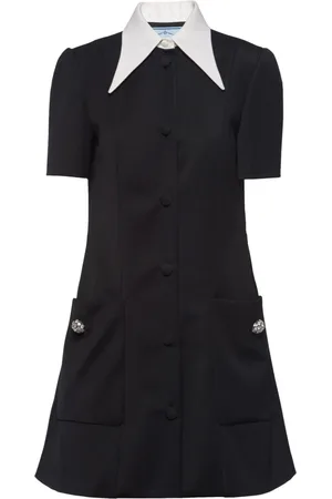 Prada Vestido corto con cuello en contraste