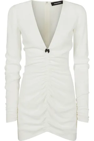 Dsquared2 Vestido corto fruncido con cuello en V
