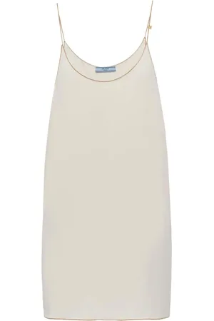 Prada Vestido corto Sablé con cadena