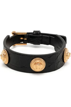 VERSACE Pulsera Medusa Biggie con efecto de piel de cocodrilo
