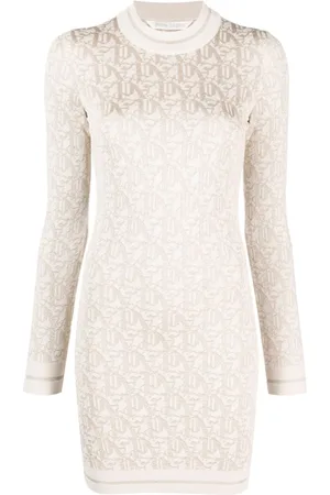Palm Angels Vestido corto con monograma en jacquard