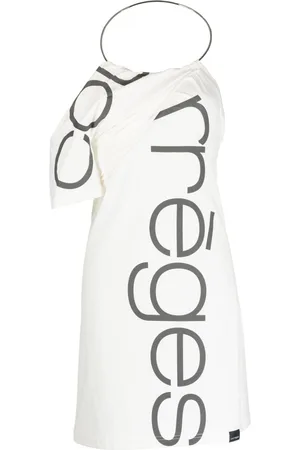 Courrèges Vestido con logo estampado