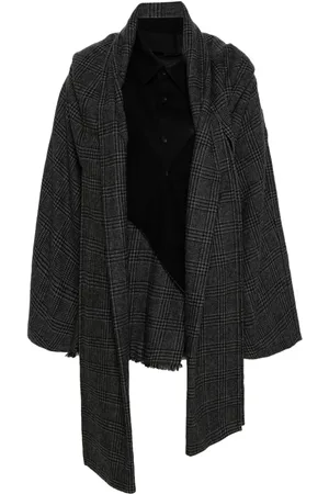 YOHJI YAMAMOTO Abrigo Combination a cuadros