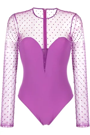 FLEUR DU MAL Body Dotty con escote pronunciado