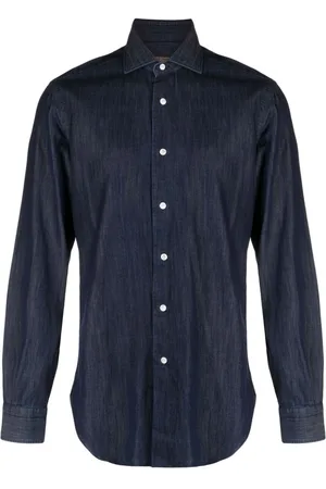 BARBA Camisa vaquera con cuello pajarita