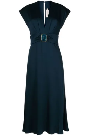 Silvia Tcherassi Vestido midi Emmeline con detalle de gemas