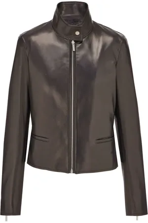 Salvatore Ferragamo Chaqueta biker con cremallera