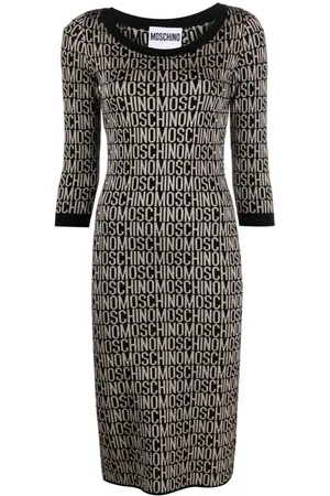 Moschino Vestido de punto con logo en jacquard