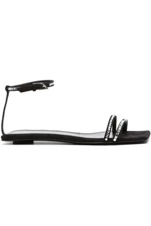 The Attico Sandalias planas con aplique de strass