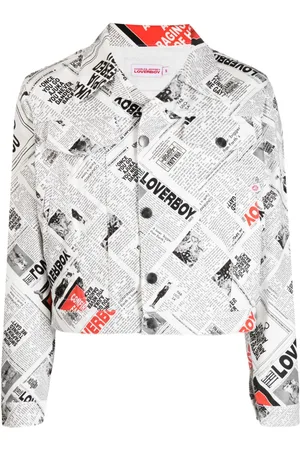 Charles Jeffrey Loverboy Chaqueta vaquera Art con motivo de cara