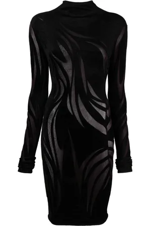 MUGLER Vestido corto semitranslúcido