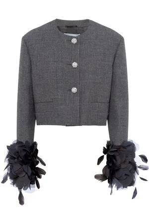 Prada Chaqueta con ribete de plumas