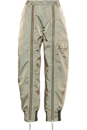 Vaquera Pantalones capri con detalle de cremallera