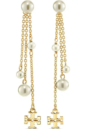 Tory Burch Pendientes Kira con detalle de perlas