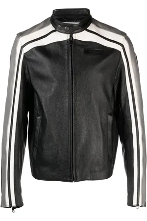 Moschino Chaqueta biker con parche del logo