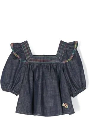 ZIMMERMANN Blusa Alight vaquera con volantes