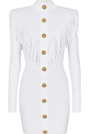 Balmain Vestido corto con flecos