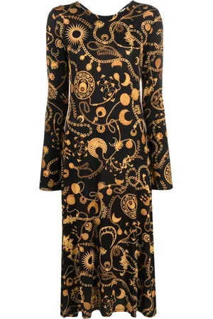 Marine Serre Vestido midi con estampado Ornament Jewellery