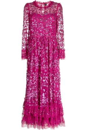 Needle & Thread Vestido largo con lentejuelas