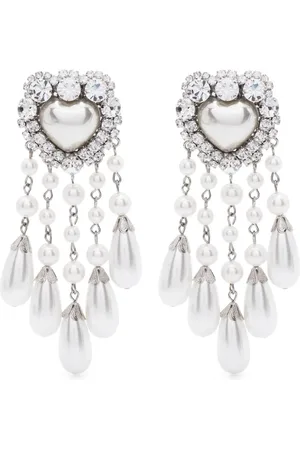 Alessandra Rich Pendientes con apliques de cristal