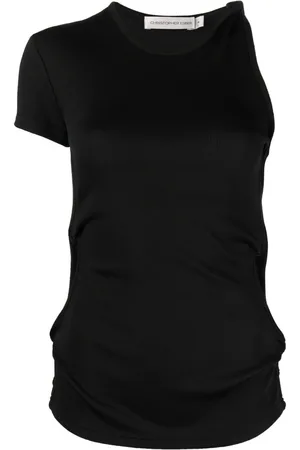 CHRISTOPHER ESBER Camiseta asimétrica con detalle retorcido