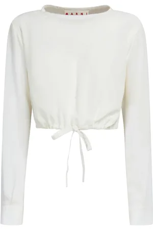 Marni Blusa corta con dobladillo con cordones
