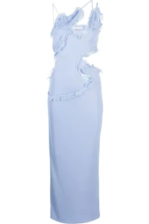 CHRISTOPHER ESBER Vestido largo Carina con ribete de volantes