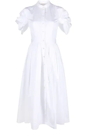Alexander McQueen Vestido camisero con detalle fruncido