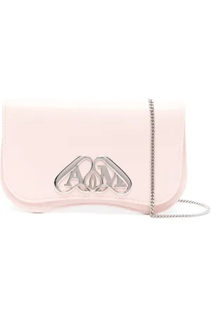 Alexander McQueen Bandolera con placa del logo