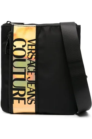 VERSACE Bolso messenger con franja del logo
