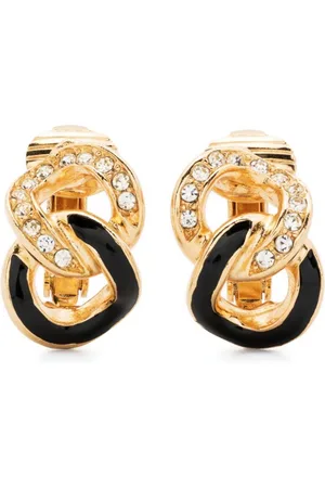 Dior Pendientes de clip con detalles de strass 1990 pre-owned