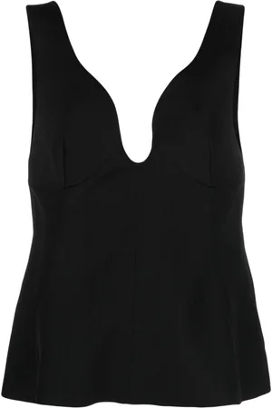 Jil Sander Top con cuello redondo