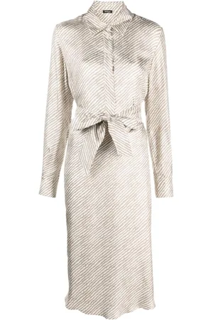 Kiton Vestido camisero con estampado abstracto