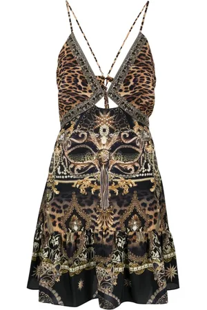 Camilla Minivestido con motivo de leopardo