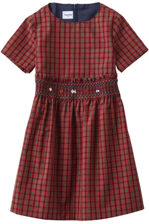 Familiar Vestido midi con detalle fruncido