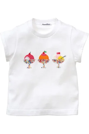 Familiar Camiseta con motivo bordado