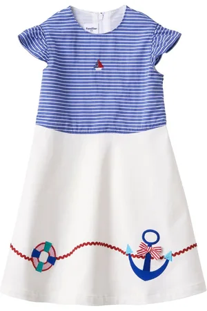 Familiar Vestido corto sin mangas con motivo bordado