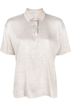 Brunello Cucinelli Polo con detalle de lentejuelas