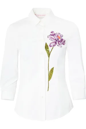 Carolina Herrera Camisa con bordado floral