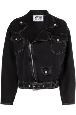 Moschino Chaqueta biker vaquera con cinturón