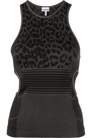 Ganni Top con motivo de leopardo