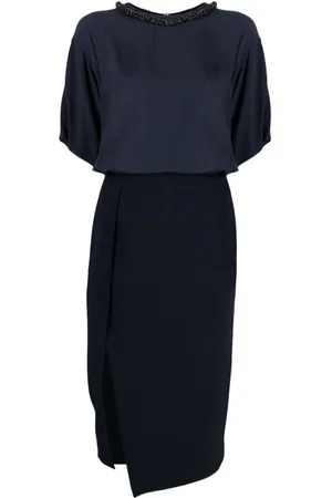 Nº21 Vestido midi con aplique de cristales