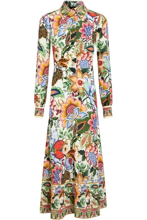 Etro Vestido camisero largo con estampado floral