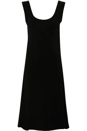 Jil Sander Vestido midi con cuello redondo