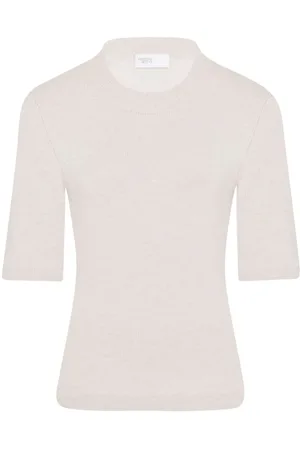 ROSETTA GETTY Top de canalé con cuello redondo