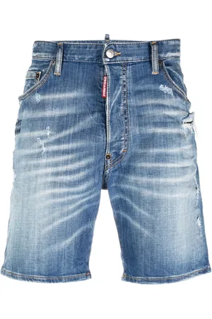 Dsquared2 Pantalones vaqueros cortos Marine con efecto envejecido